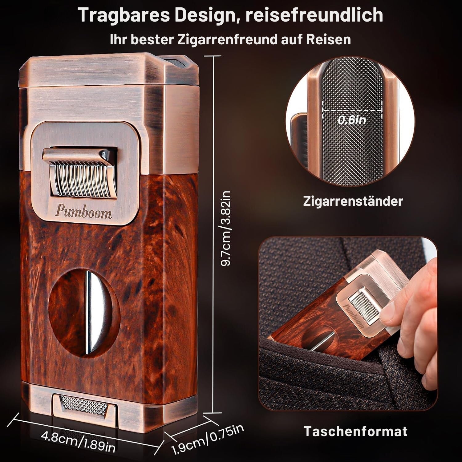 CigarCraft™ - All-in-one jet flame lighter with integrated cutting tool V-cut [Last day discount]