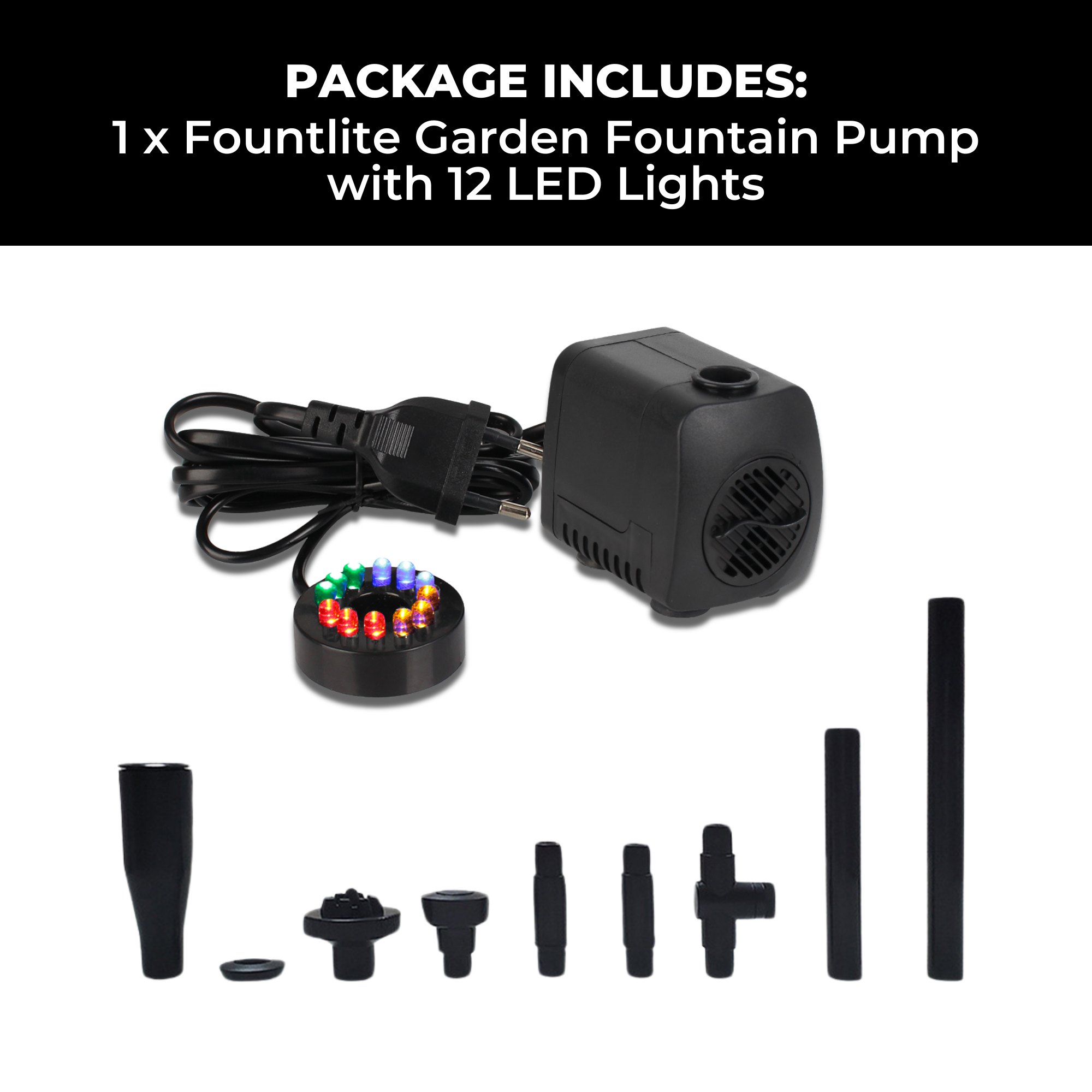 Fountlite Garden Fountain Pump with 12 LED Lights