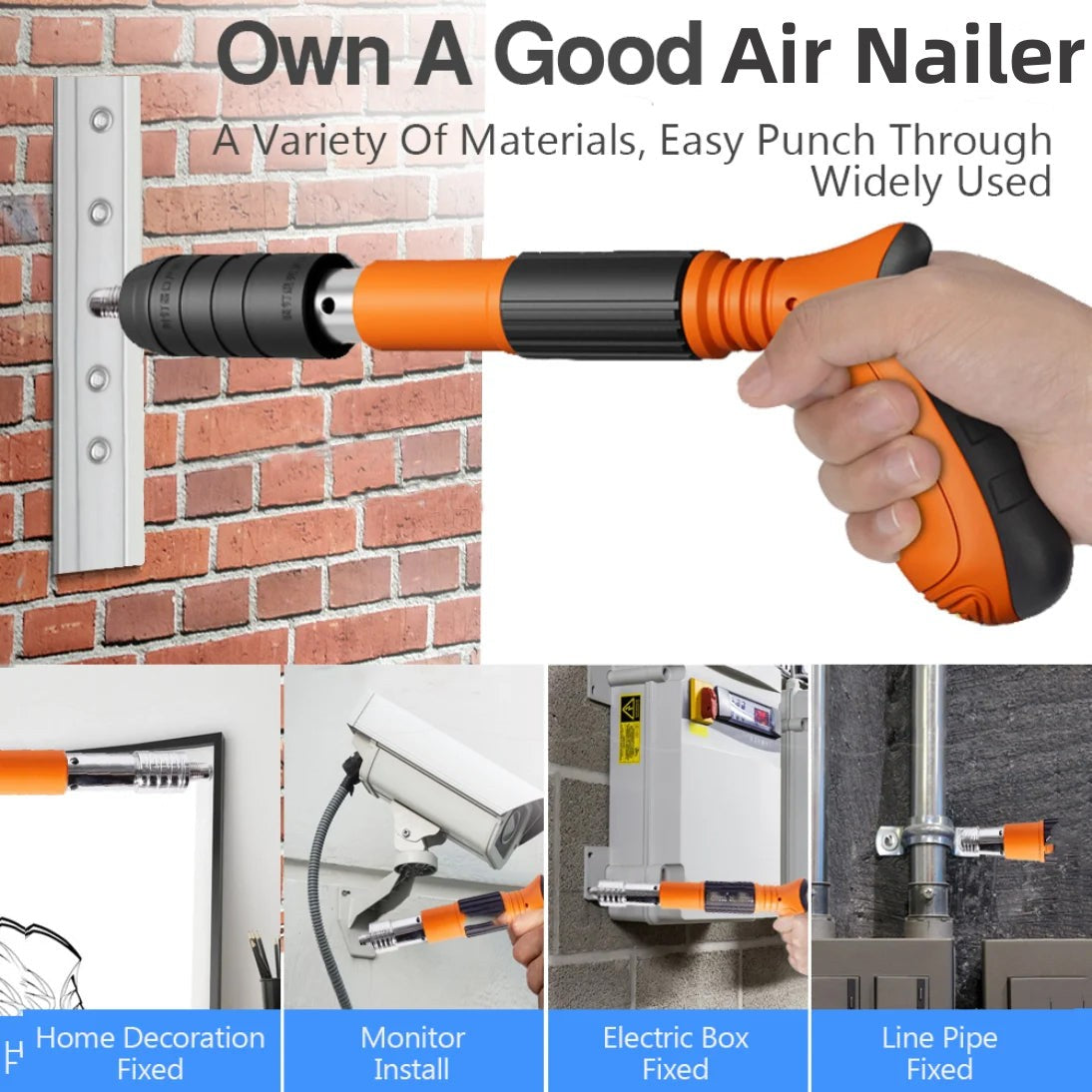 Pneumatic nailer for woodworking and decoration