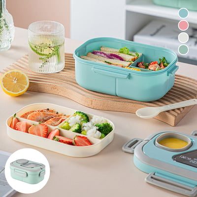 Lunchport Portable Lunch Container with Compartments & Carrying Handle