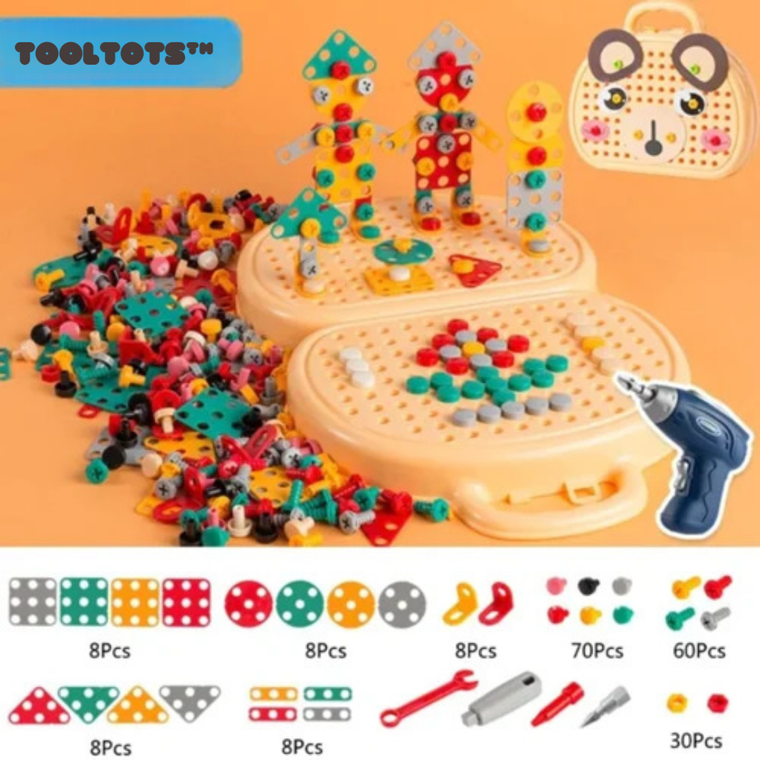 LAST DAY PROMOTION | ToolTots™ 3D Electric Drill Kit for Kids | Complete Set