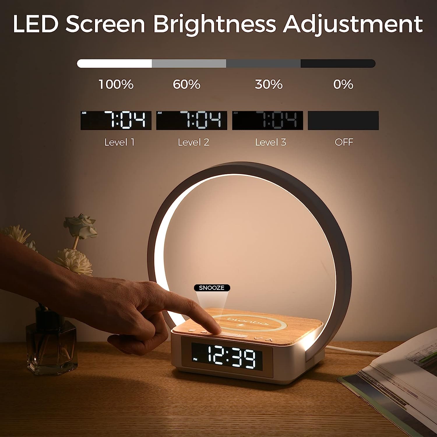 GlowCharge™ - LED Wireless Cell Phone Charger Desk Lamps With Alarm Clock [Last day discount]