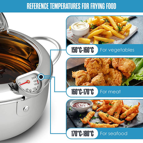 Sizzleaze Deep Frying Pot with Precision Thermometer