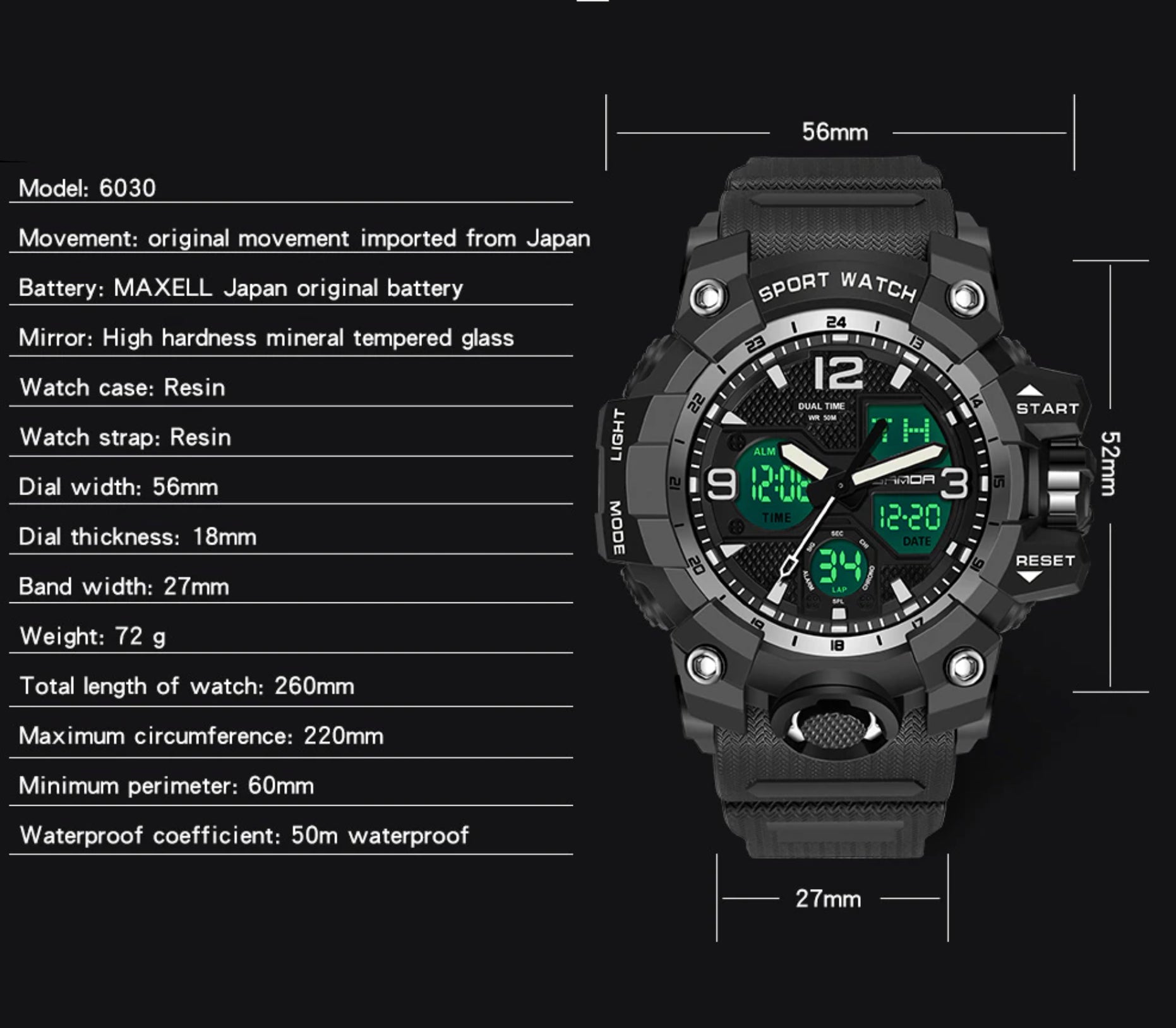 Men's G Style Digital Multifunction Watch.