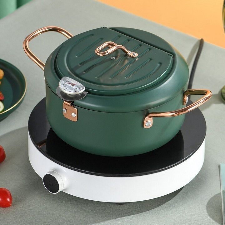 Sizzleaze Deep Frying Pot with Precision Thermometer