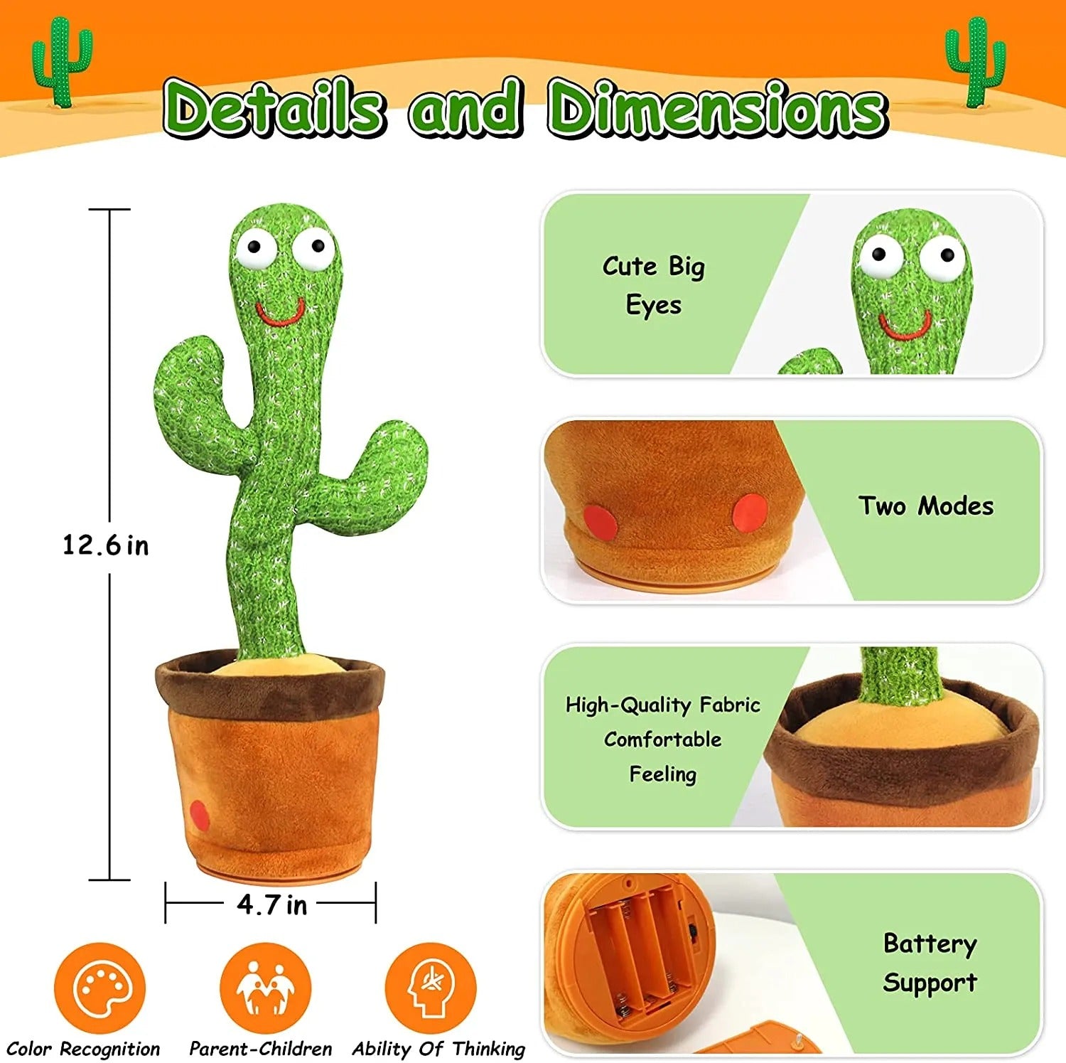 CactusPal™ - Singing, dancing, talking cactus toy [Last day discount]