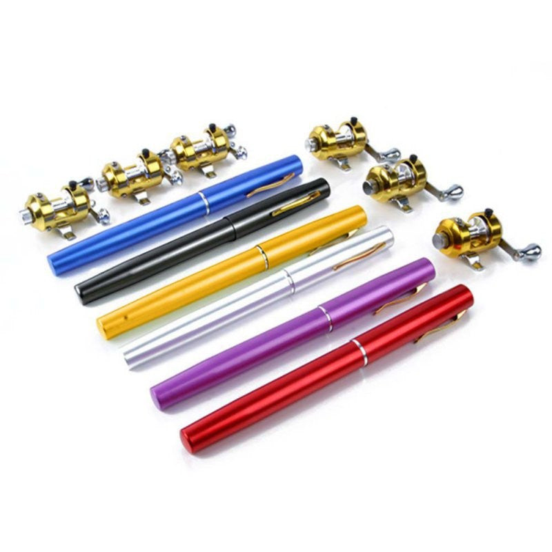 Mini Telescopic Pocket Pen Fishing Rod + Reel.