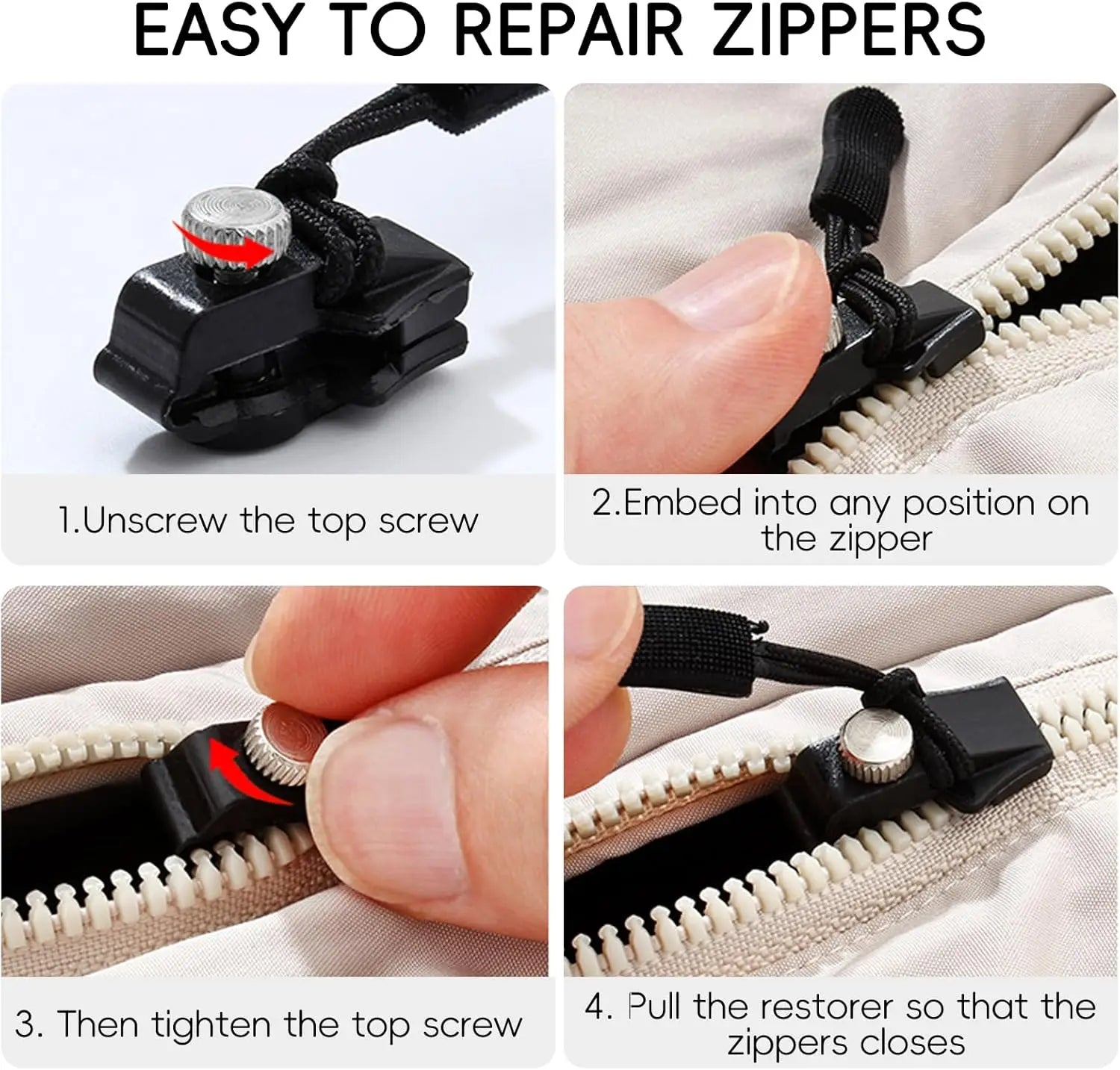 50% OFF | Zipbuild 20pcs Universal Zipper Repair Kit