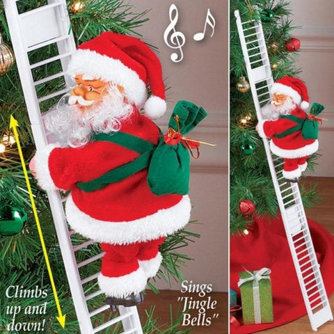 Clausie™ Santa Claus Ladder Climber | An End To Boring Decoration