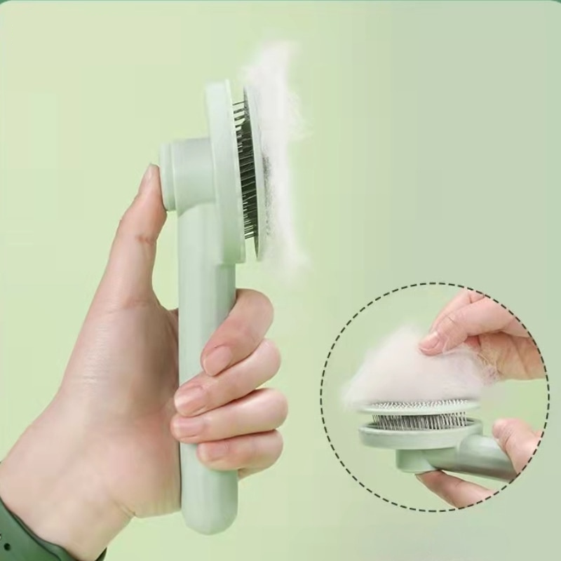 One-click hairbrush/remover for pets