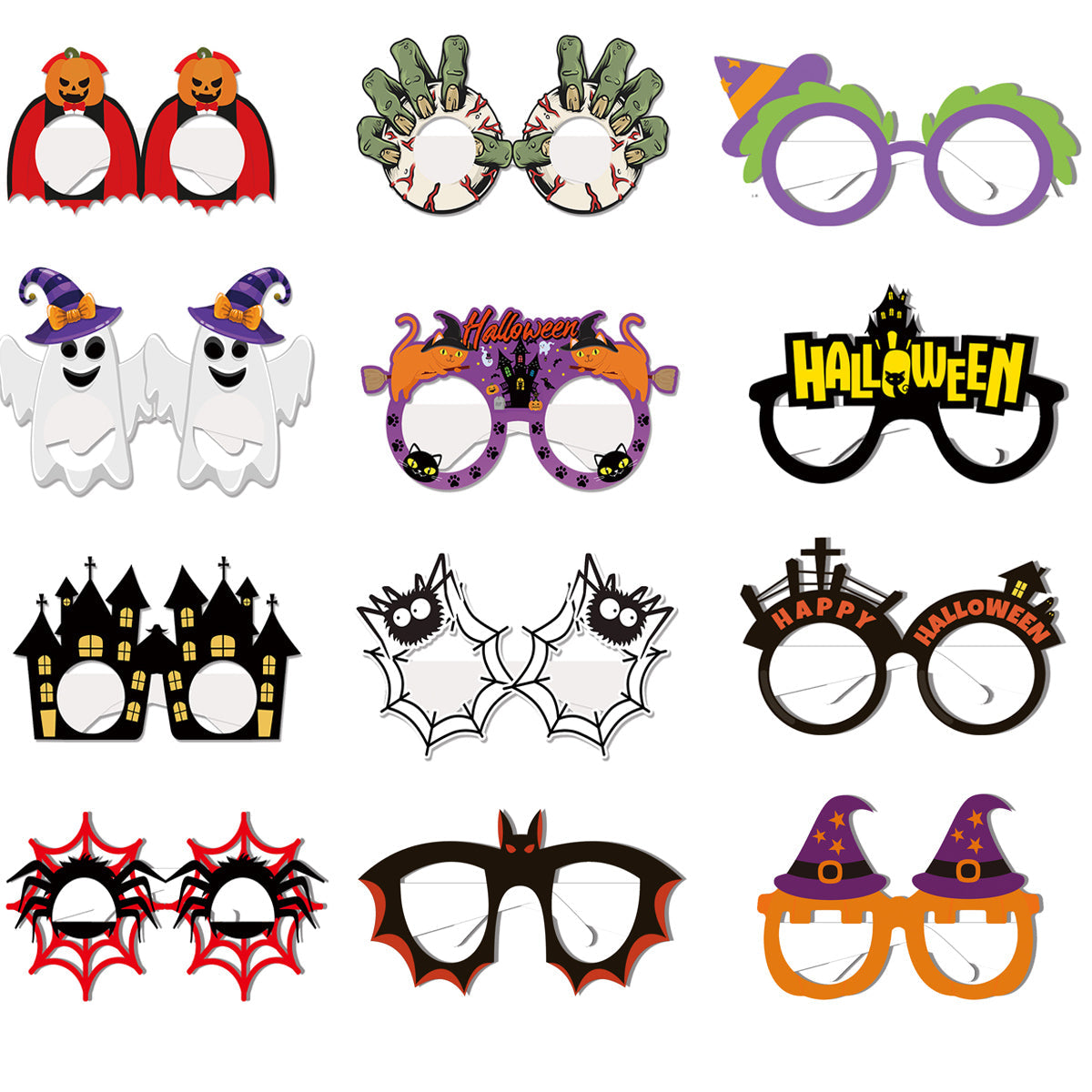 Partyboo Halloween Party Paper Glasses – Set of 6/12