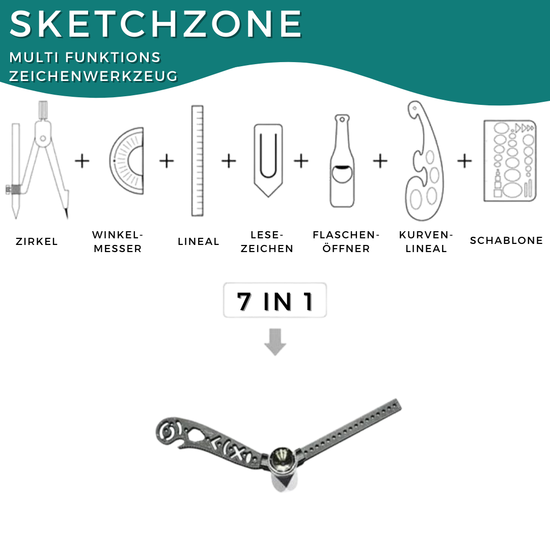 Sketchzone™ 7 in 1 Multi Function Drawing Tool