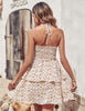 Ericka Summer Floral Halter Dress with Ruffle Details and Backless Design