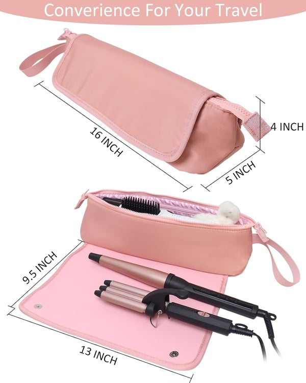 Fleekabag Hair Tools Travel Bag with Heat-Resistant Mat