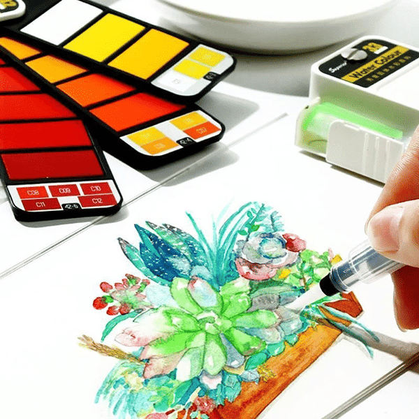 Aquaart Portable Watercolor Paint Set with Water Brush Pen