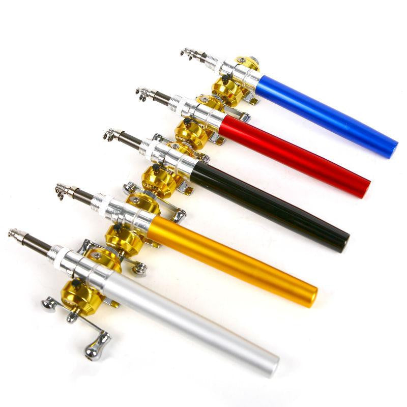 Mini Telescopic Pocket Pen Fishing Rod + Reel.