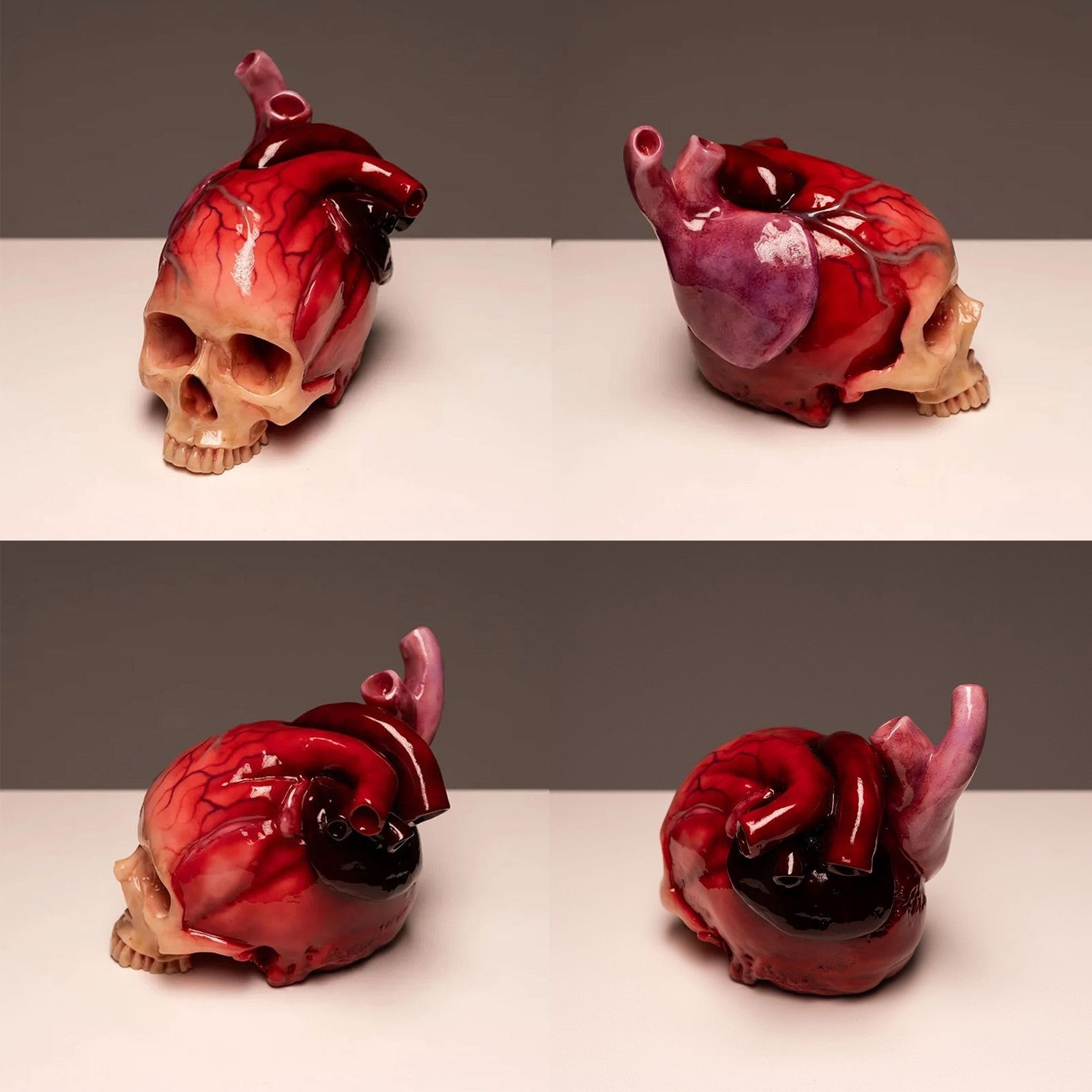 Pumpscull Realistic Halloween Heart-Shaped Skull Sculpture