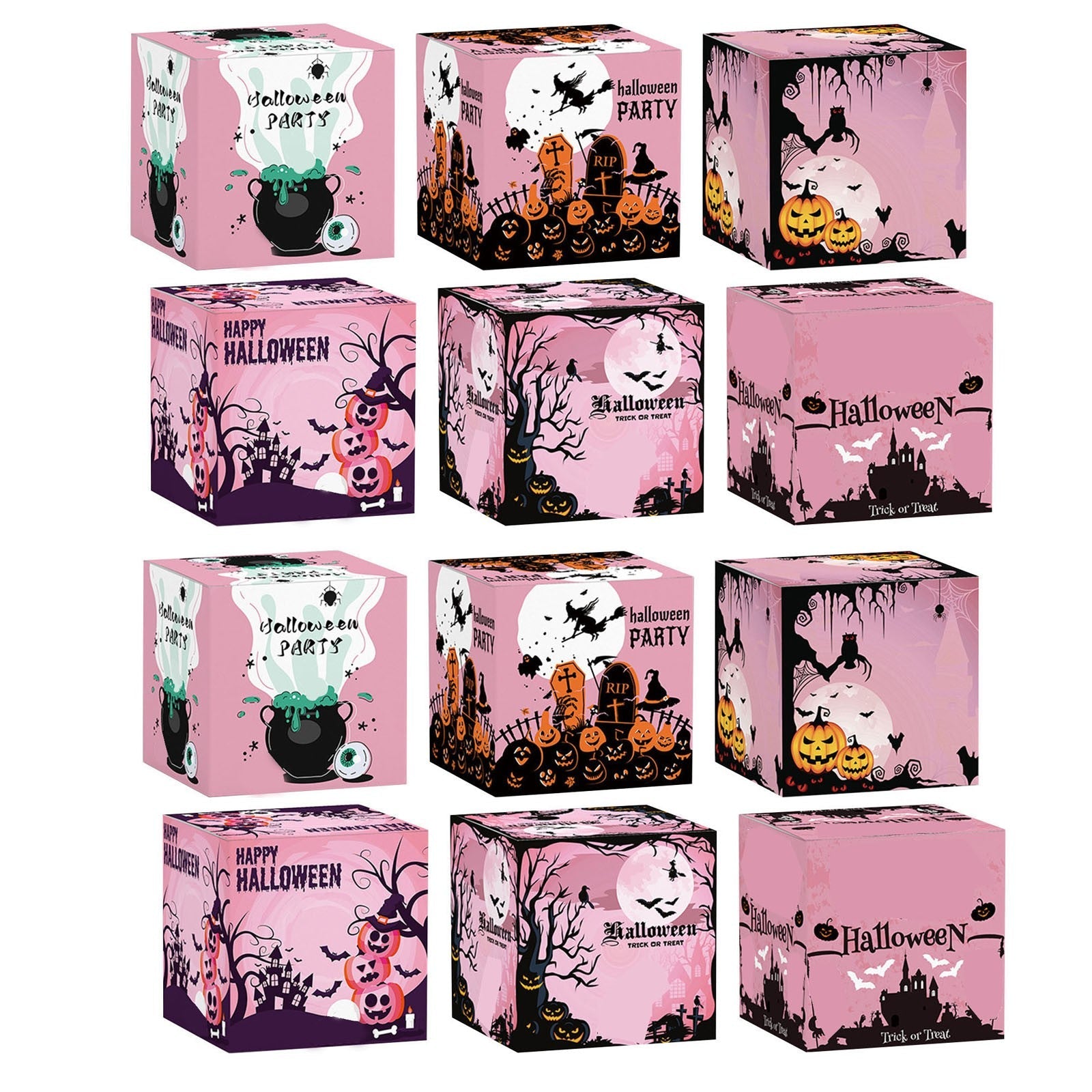 Pacreep 12pc Halloween Gift Bags for Candy & Treat Packaging